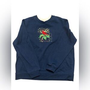 Navy Blue Vintage Crewneck with cardinal, Large